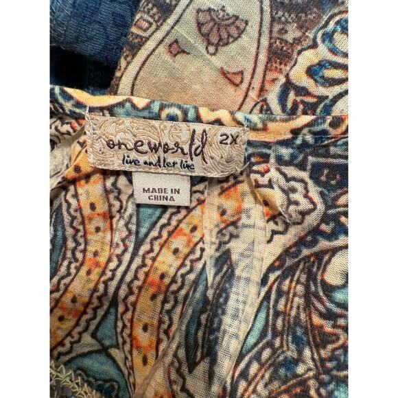 Boho One World Live And Let Live Ladies Top Size 2XL - Picture 8 of 10